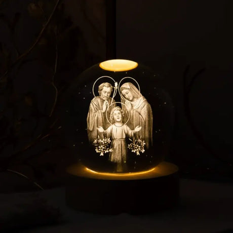 Luminária de Mesa Decorativa LED 3D Sagrada Família USB - Casas Gael