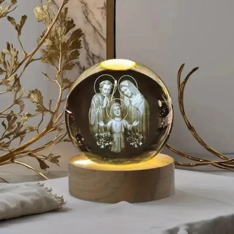 Luminária de Mesa Decorativa LED 3D Sagrada Família USB - Casas Gael