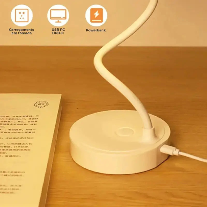 Luminária de Mesa Decorativa LED Flexível Touch - Casas Gael