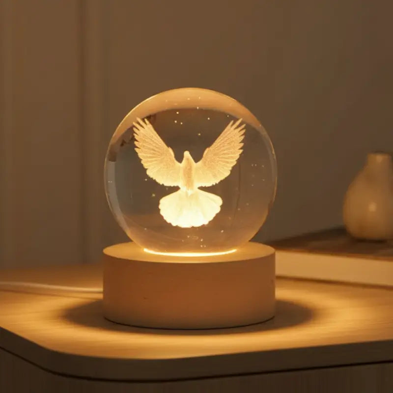 Luminária de Mesa Decorativa LED Globo 3D Religiosa - Casas Gael
