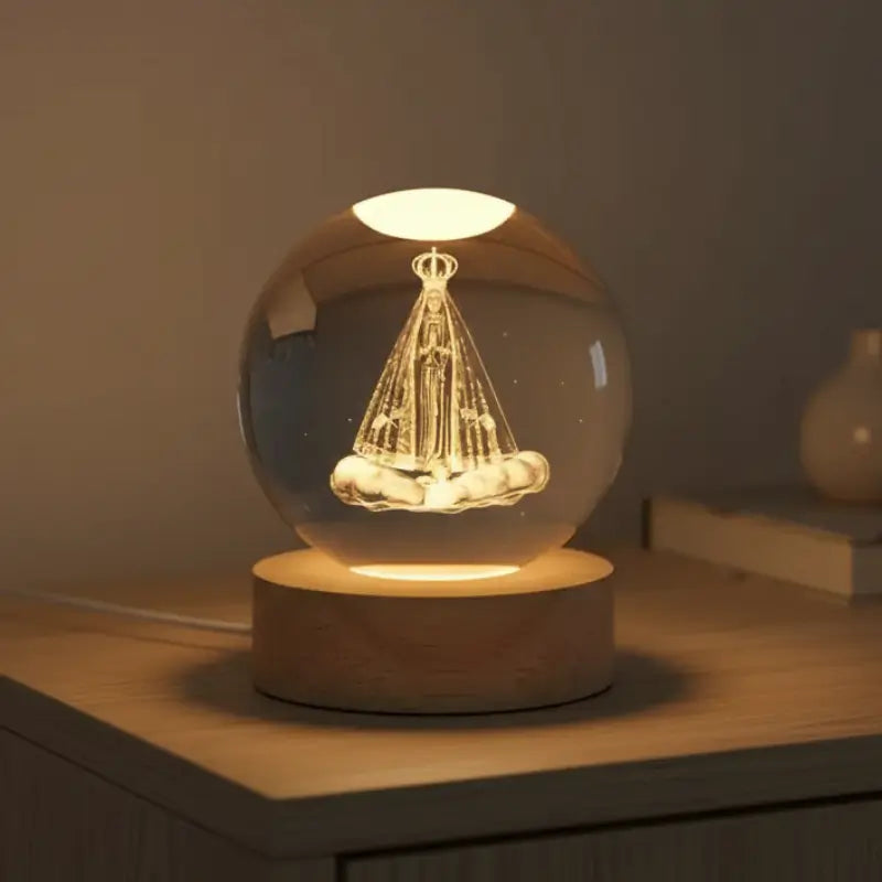 Luminária de Mesa Decorativa LED Globo 3D Religiosa - Casas Gael