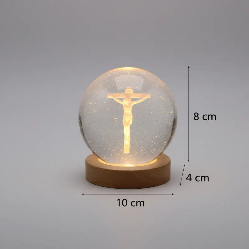 Luminária de Mesa Decorativa LED Globo 3D Religiosa - Casas Gael