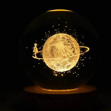 Luminária de Mesa Decorativa LED Globo 3D Universo USB - Casas Gael