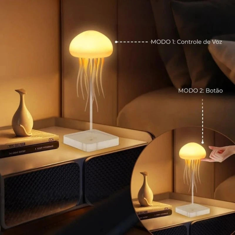 Luminária de Mesa Decorativa LED RGB Água-Viva Recarregável - Casas Gael