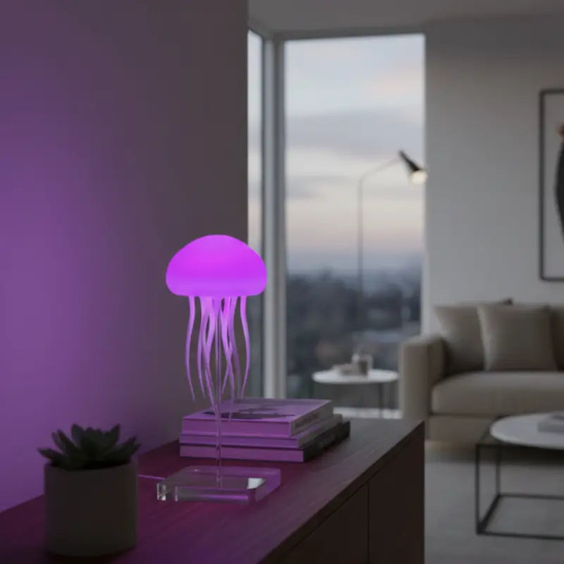 Luminária de Mesa Decorativa LED RGB Água-Viva Recarregável - Casas Gael