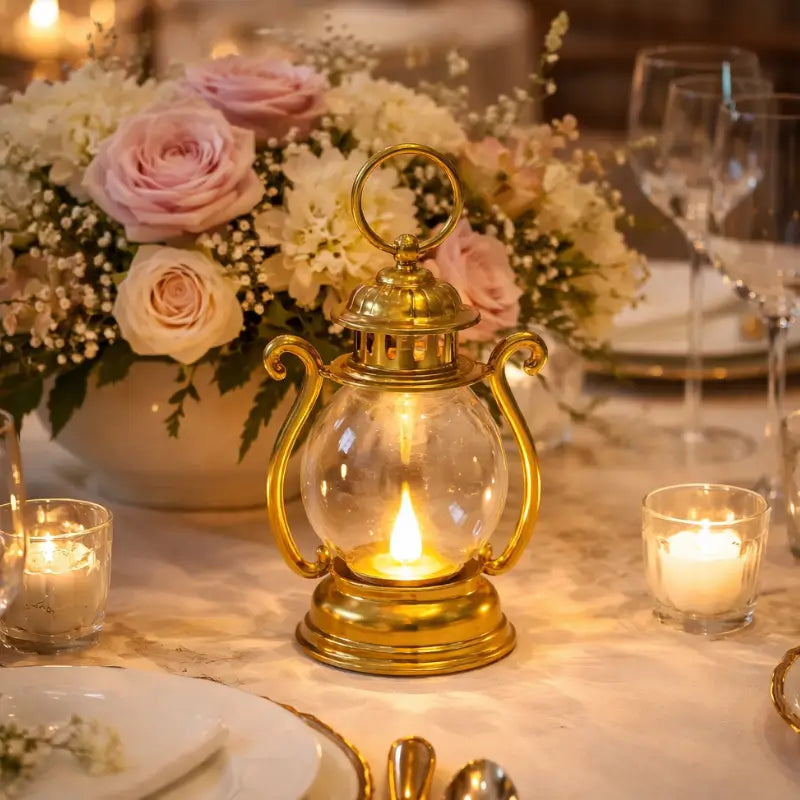 Luminária de Mesa Decorativa Led Lampião para Mesa Posta Eventos - Casas Gael