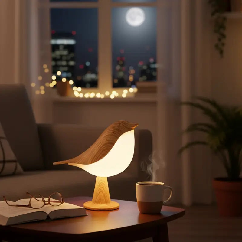 Luminária de Mesa Decorativa Pássaro LED 3 Tons de Luz - Casas Gael