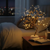 Luminária de Mesa Decorativa Árvore LED Dourada - Casas Gael