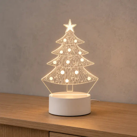 Luminária de Mesa LED 3D Árvore de Natal - Casas Gael