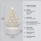 Luminária de Mesa LED 3D Árvore de Natal - Casas Gael