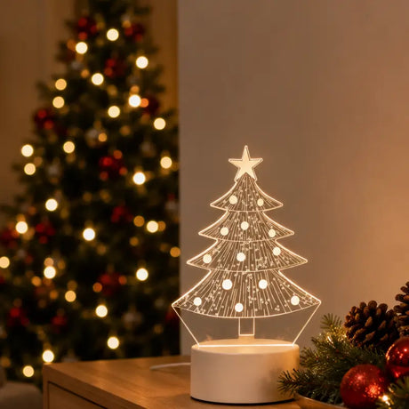 Luminária de Mesa LED 3D Árvore de Natal - Casas Gael