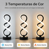 Luminária de Mesa LED Ondulada Moderna 3 Tons de Luz - Casas Gael