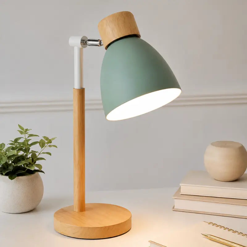 Luminária de Mesa Retrátil em Madeira Articulável 360° - Casas Gael