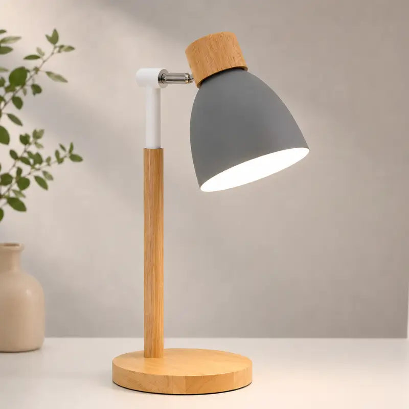 Luminária de Mesa Retrátil em Madeira Articulável 360° - Casas Gael