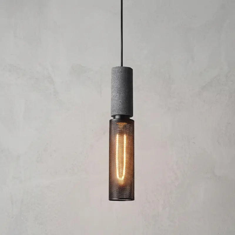 Luminária de Teto Pendente Cimento Queimado Estilo Industrial - Casas Gael