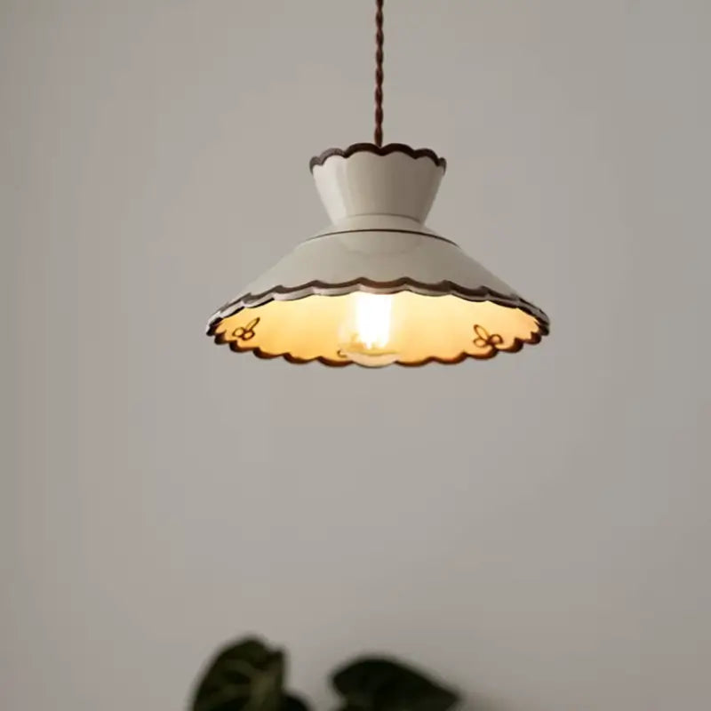 Luminária de Teto Pendente Vintage em Cerâmica e Pintada à Mão - Casas Gael