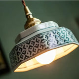 Luminária de Teto Pendente Vintage em Cerâmica e Pintada à Mão - Casas Gael