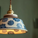 Luminária de Teto Pendente Vintage em Cerâmica e Pintada à Mão - Casas Gael