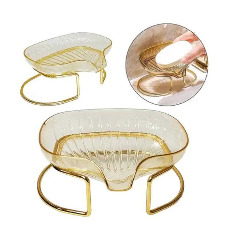 Saboneteira de Pia com Escorredor e Suporte Metálico para Banheiro - Casas Gael