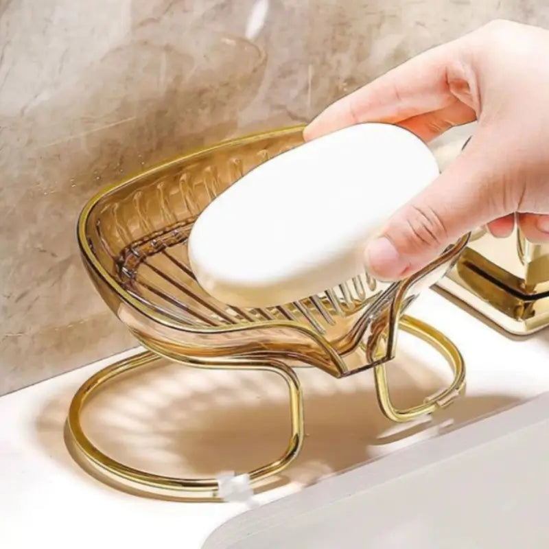 Saboneteira de Pia com Escorredor e Suporte Metálico para Banheiro - Casas Gael