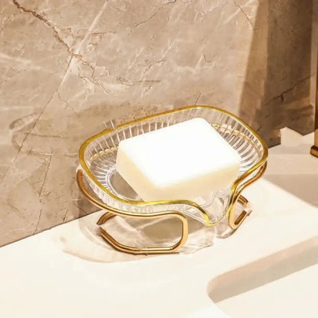 Saboneteira de Pia com Escorredor e Suporte Metálico para Banheiro - Casas Gael