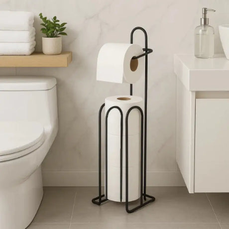 Suporte de Papel Higiênico de Chão para Banheiro - Casas Gael