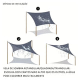 Toldo Impermeável de Sombra Exterior Proteção Solar Proteção UV - Casas Gael