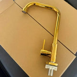 Torneira Para Banheiro Dourada Brilhante com Bica Móvel - Casas Gael