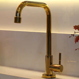 Torneira Para Banheiro Dourada Brilhante com Bica Móvel - Casas Gael