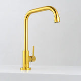 Torneira Para Banheiro Dourada Brilhante com Bica Móvel - Casas Gael