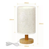 Luminária de Mesa para Quarto em Linho e Madeira