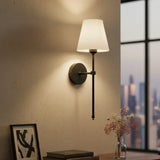 Arandela Abajur de Parede Retrô Metal e Cuba de Linho - Casas Gael