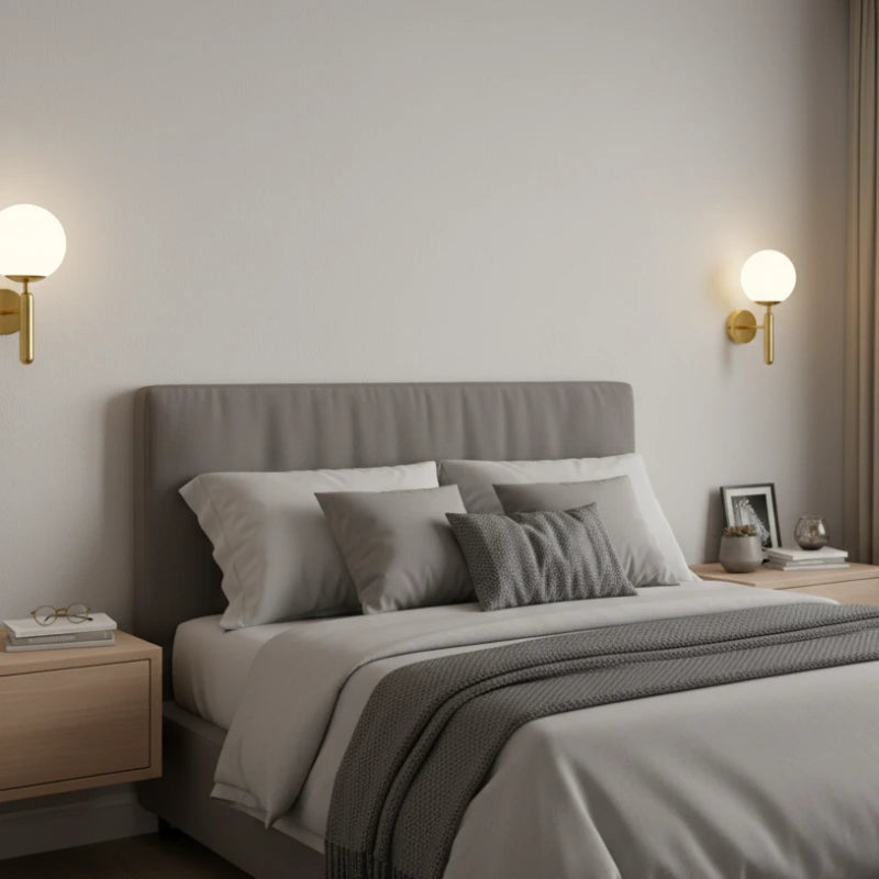 Arandela de Parede Moderna Dourada em Metal - Casas Gael