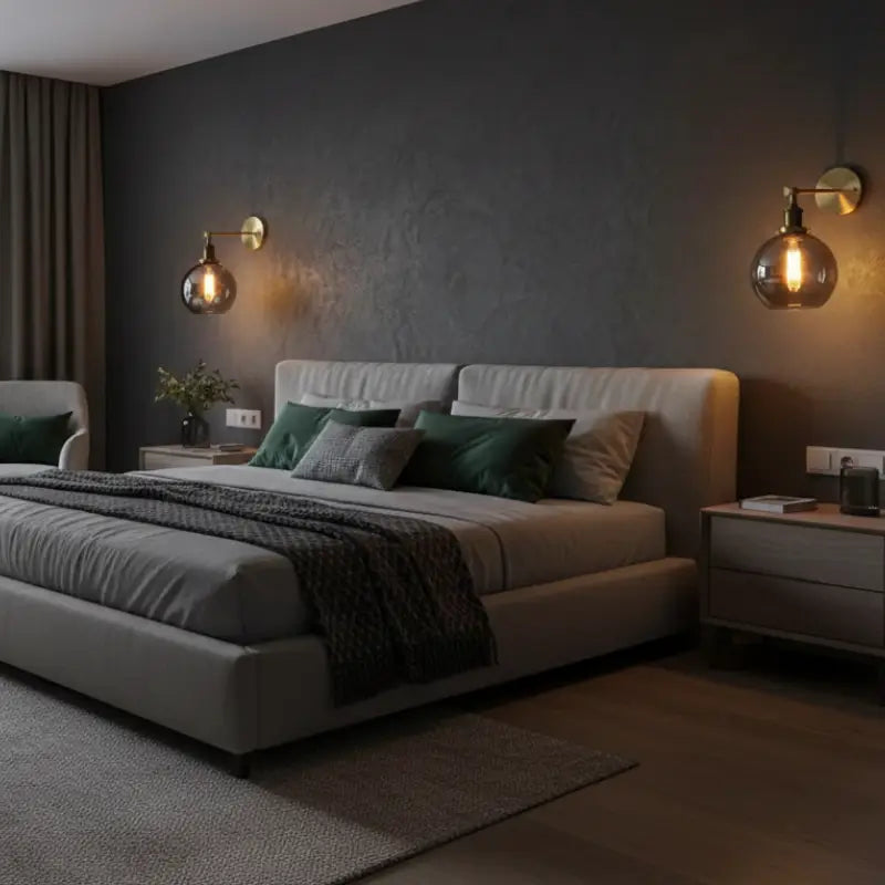 Arandela Industrial Dourada Metal e Vidro - Casas Gael











