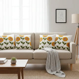 Capa de Almofada com Bordado Floral em Alto - Relevo - Casas Gael