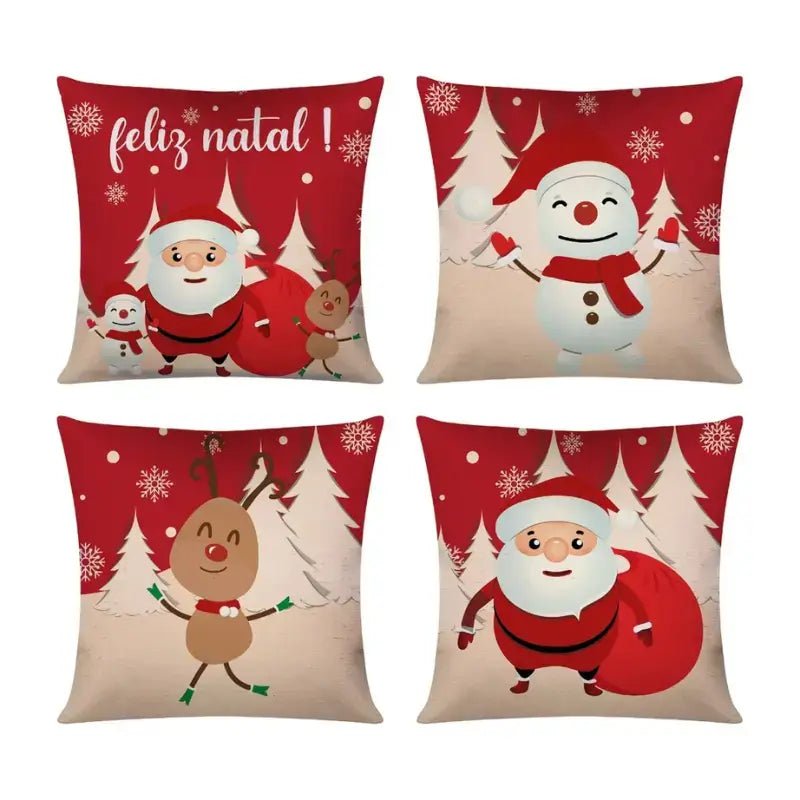 Capas de Almofadas de Natal 42x42cm Conjunto 4 unidades - Casas Gael