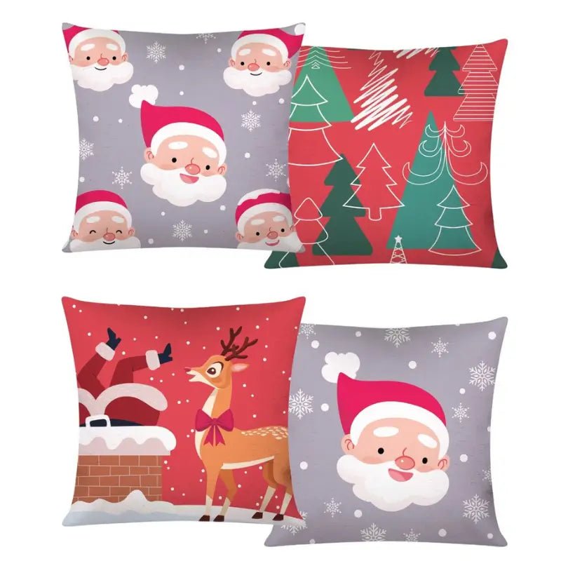 Capas de Almofadas de Natal 42x42cm Conjunto 4 unidades - Casas Gael