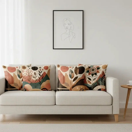 Conjunto 4 Capas de Almofadas Decorativas Tons Terrosos - Casas Gael