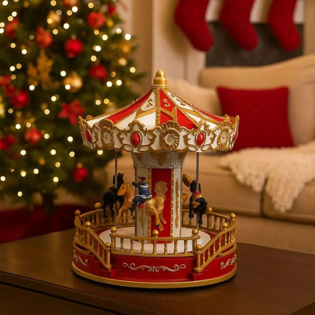 Carrossel de Natal Musical com Luz Decorativa - Casas Gael