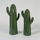 Estatueta Par de Cactos Decorativos Em Cerâmica