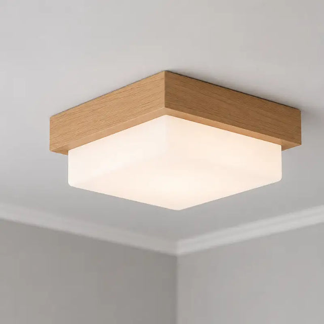 Luminária de Teto Plafon Decorativo de Madeira 20cm - Casas Gael 