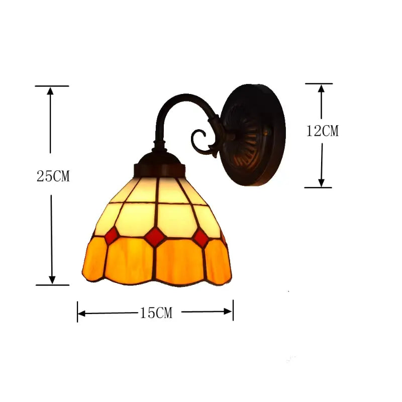 Arandela de Parede Premium Vidro e Metal Estilo Tiffany Vintage - Casas Gael