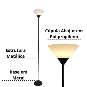 Luminária de Chão Nórdico Luxo 1,70M - Casas Gael