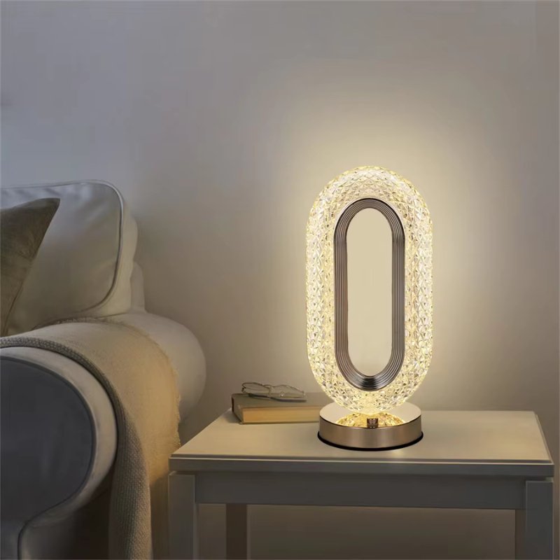 Luminária de Mesa Cristale Oval Luxuosa - Casas Gael