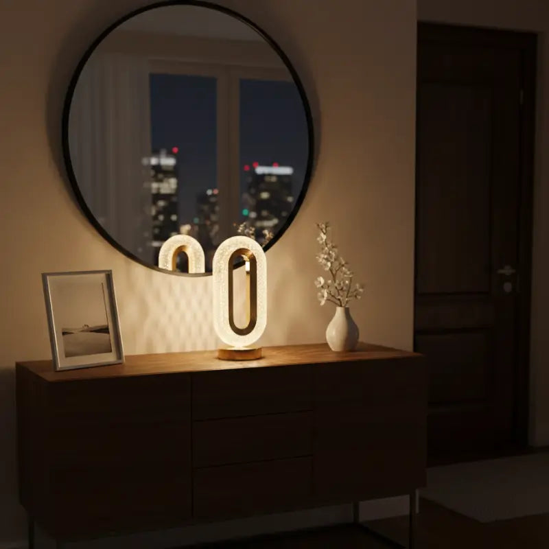 Luminária de Mesa Cristale Oval Luxuosa - Casas Gael