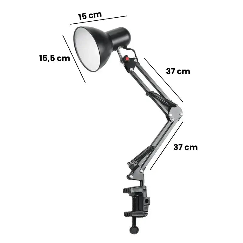 Luminária de Mesa Escritório Ajustável Com Fixador de Mesa - Casas Gael