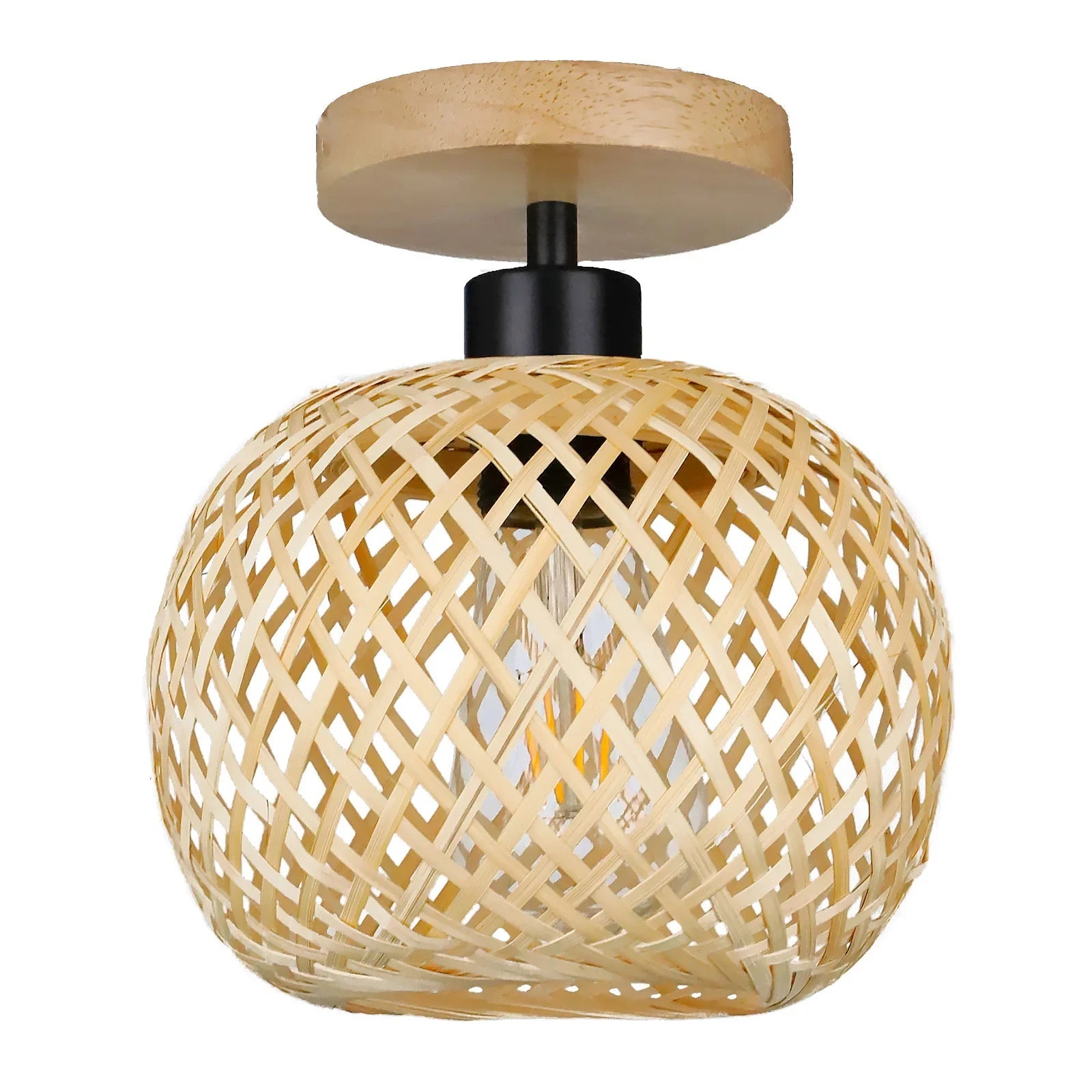 Luminária de Teto Rattan Fibras Naturais - Casas Gael