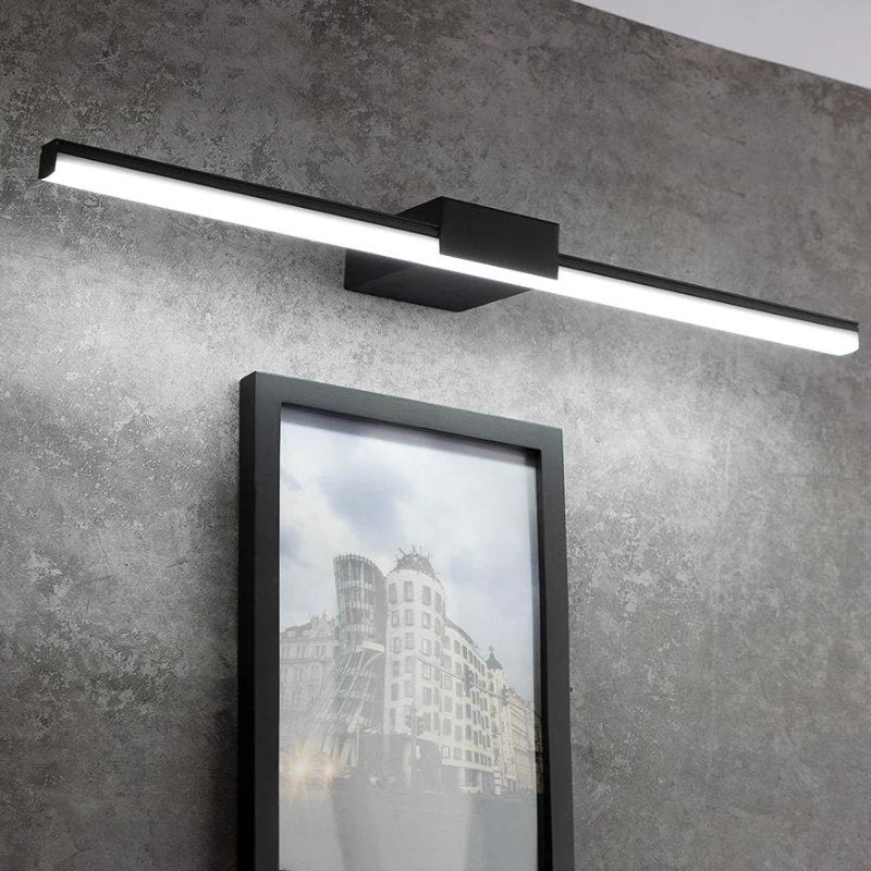 OUTLET - Luminária de Parede Para Banheiro Preta 30cm Branco Quente - Casas Gael