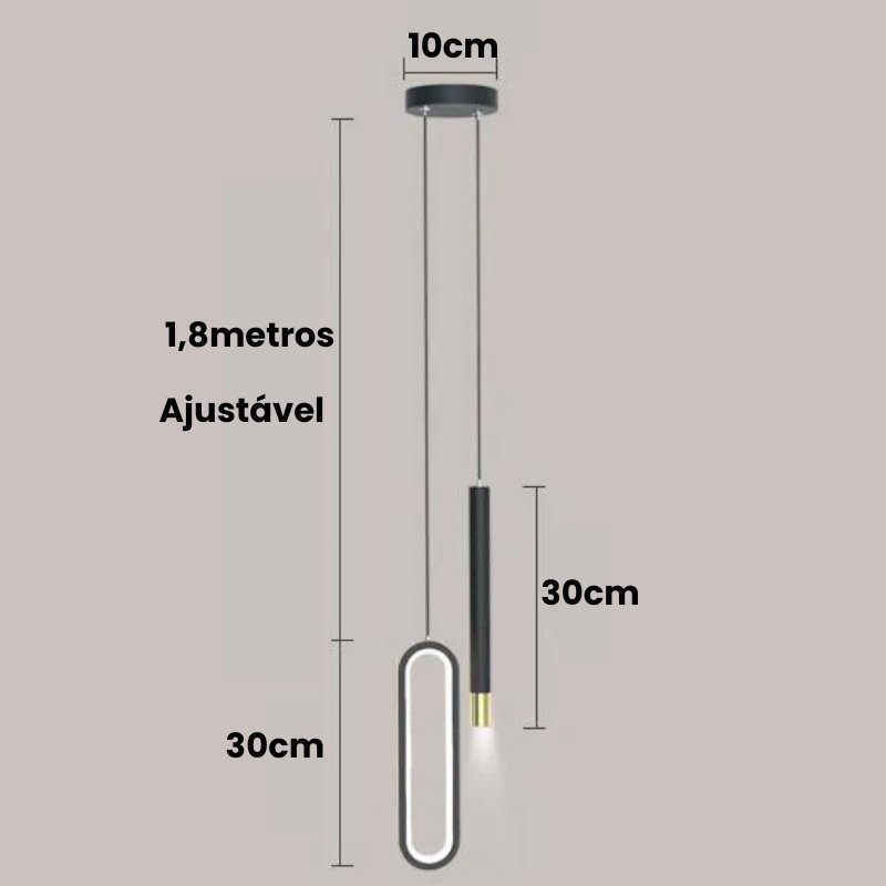 Pendente Led Duplo Minimalista - Casas Gael