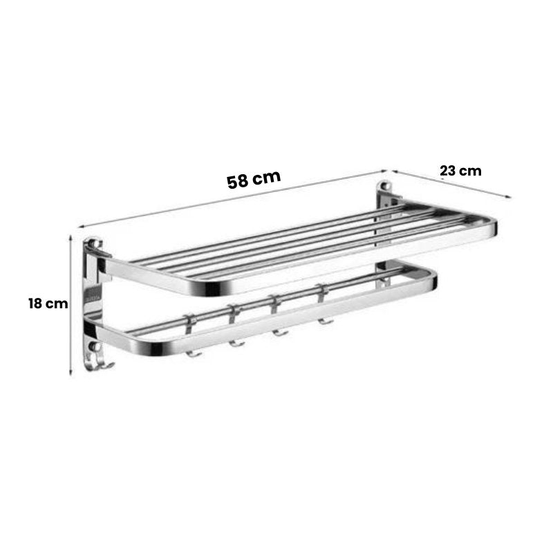 Toalheiro Duplo Multiuso Cromado - Casas Gael